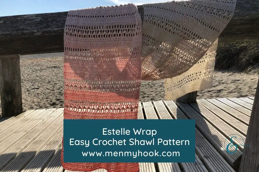 Estelle Wrap - easy rectangle shawl crochet pattern