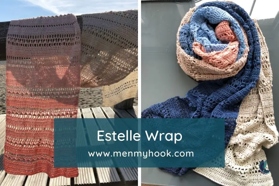 beginner crochet shawl pattern - Estelle Wrap