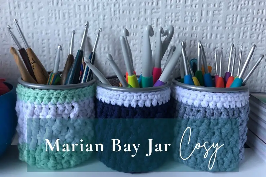 Easy beginner crochet mason jar, or jar cosy pattern