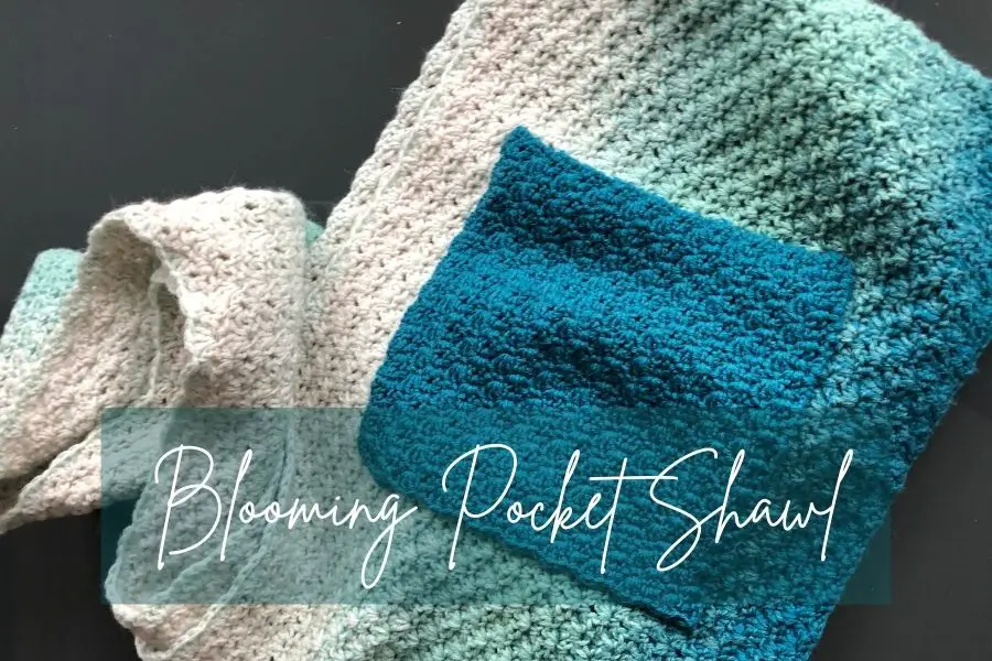 Easy crochet pocket shawl pattern 