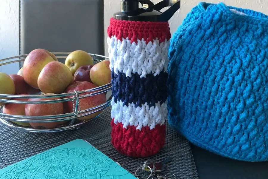 free crochet water bottle cover pattern