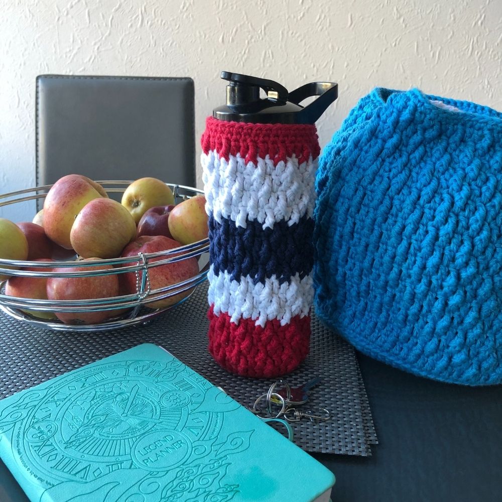 free easy crochet water bottle cover pattern