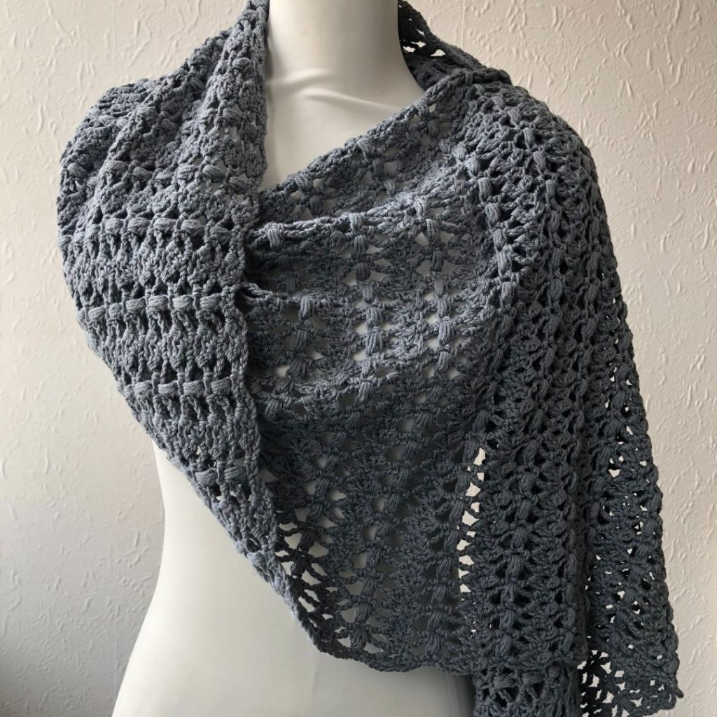 Joanne - Cluster Stitch Crochet Rectangle Shawl Pattern