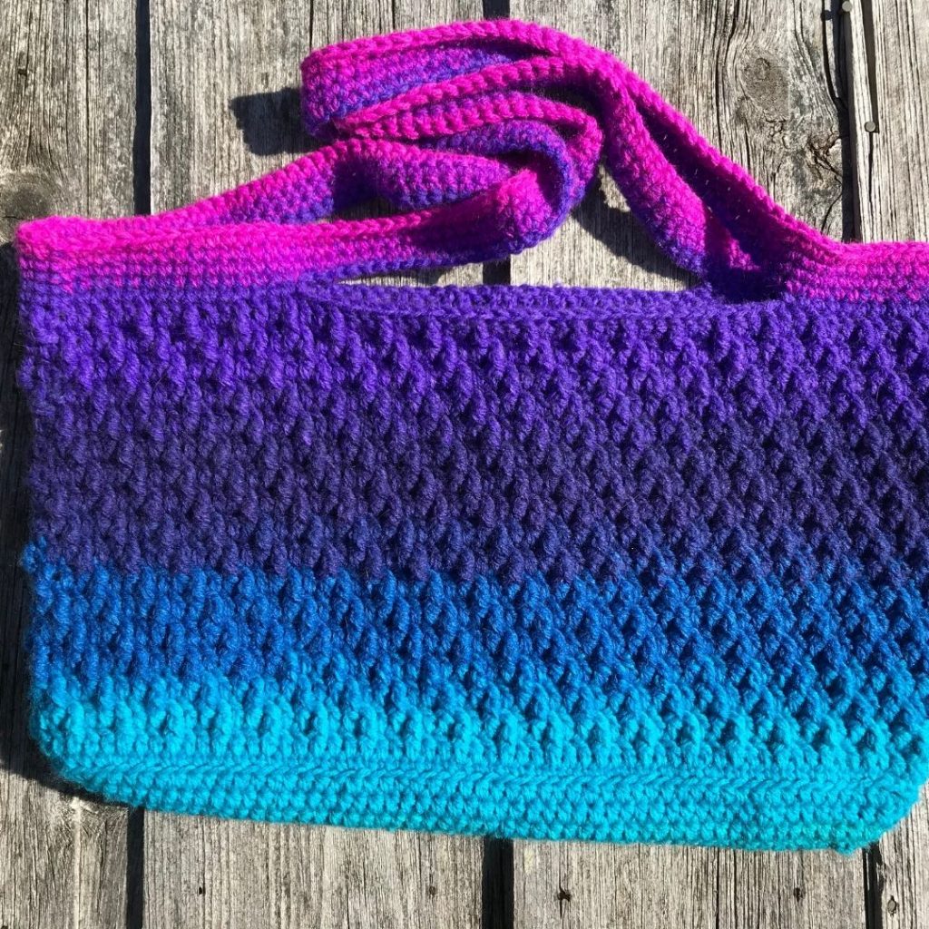 Crochet Tote Bag in Mermaid Colours