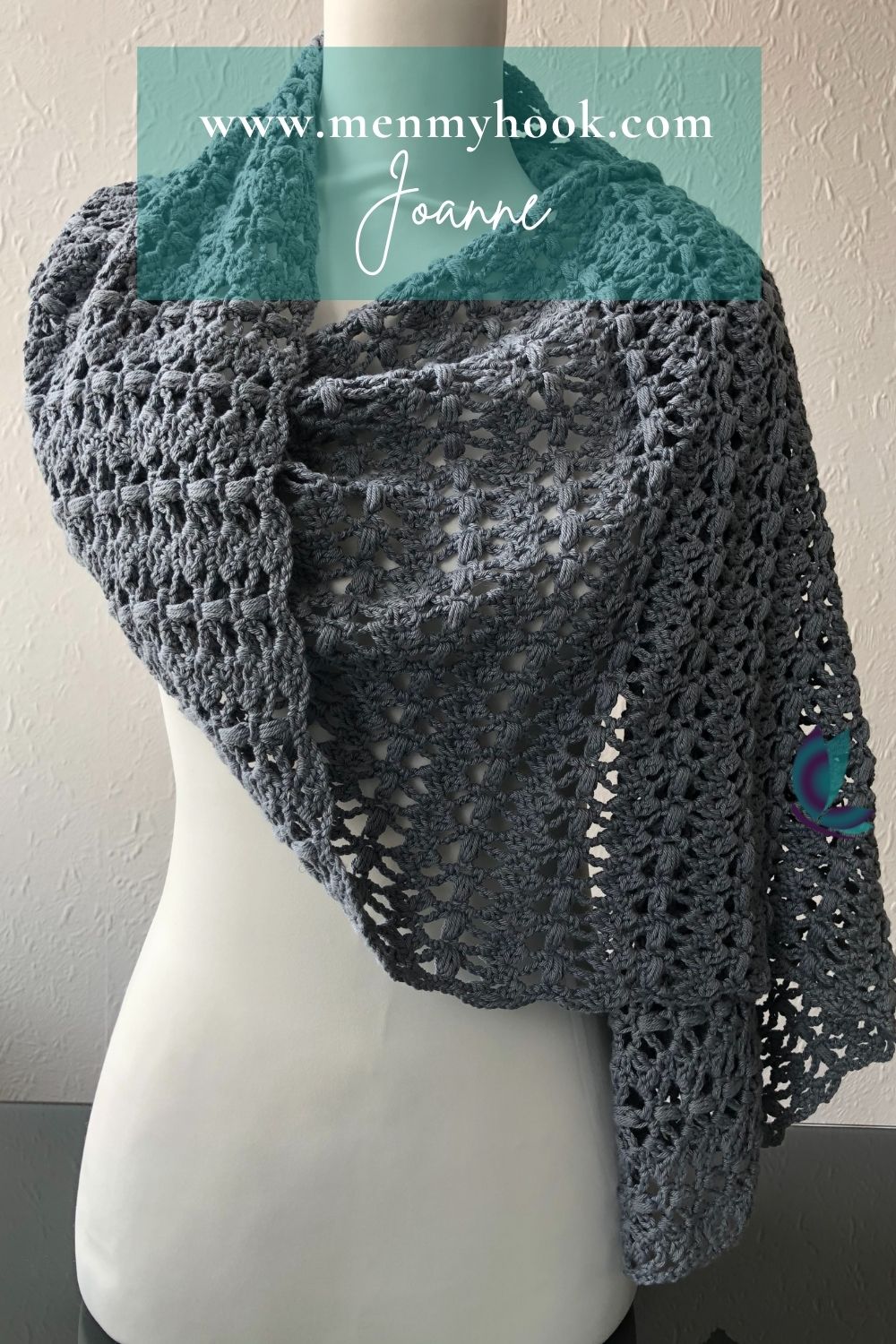 Joanne simple modern crochet rectangle shawl pattern