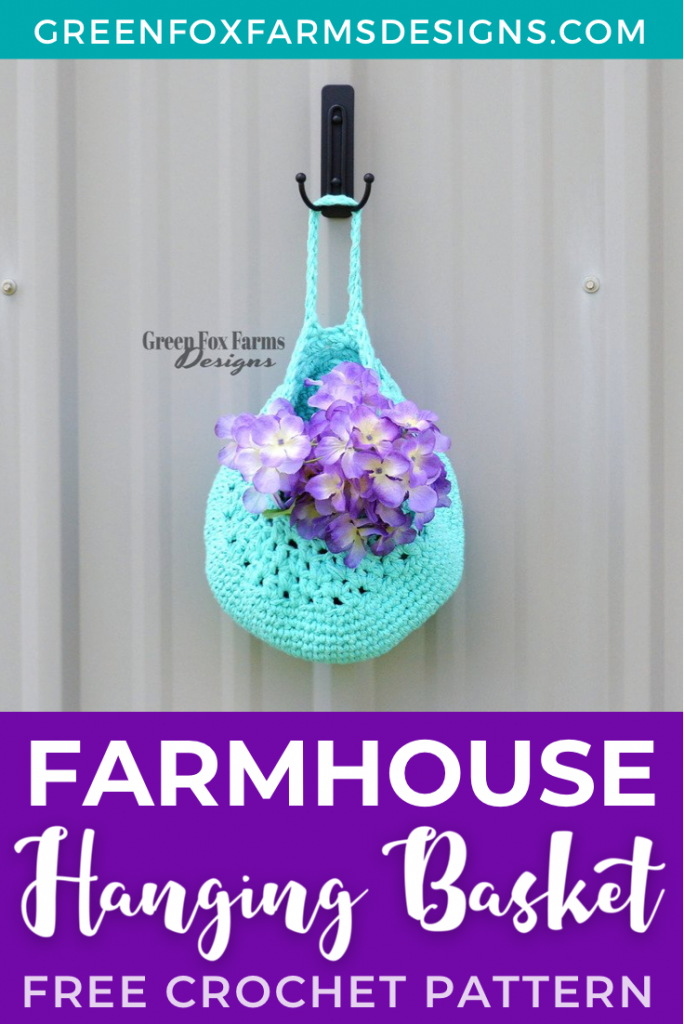Farmhouse Hanging Crochet Basket Pattern FREE