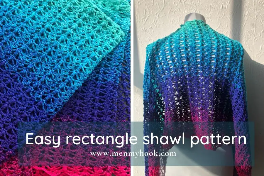 Joanne Easy crochet rectangle shawl pattern