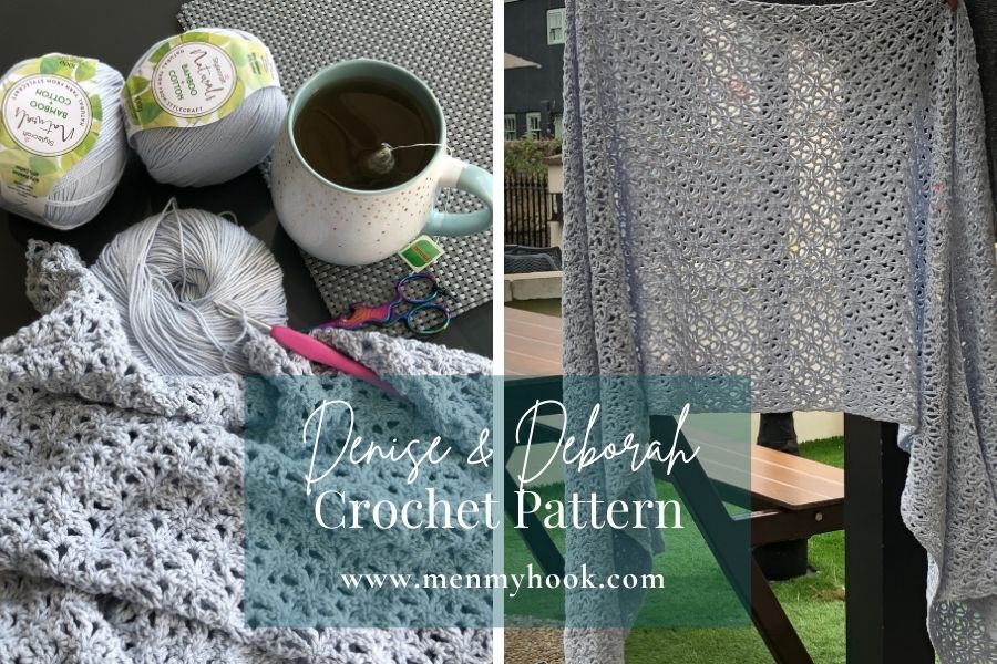 Classlc lacy rectangle shawl pattern - Denise & Deborah 