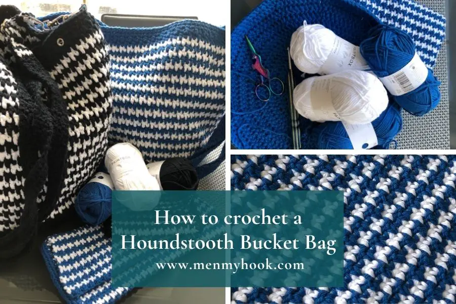 How to crochet a houndstooth bucket bag pattern 