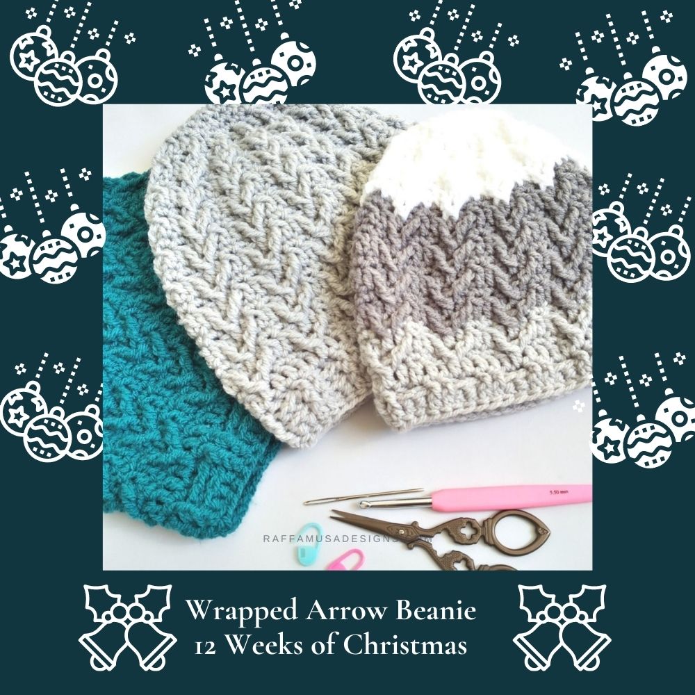 Crochet Christmas Gift Idea - Wrapped Arrow Beanie Pattern 