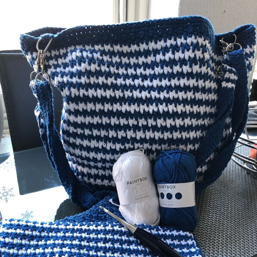 How to crochet a houndstooth bucket bag pattern
