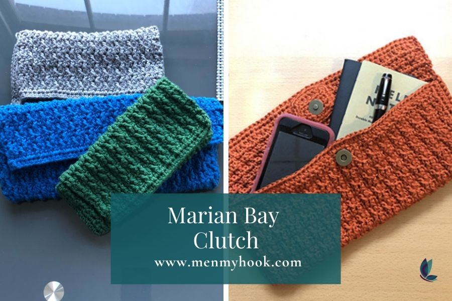 Easy textured crochet clutch bag