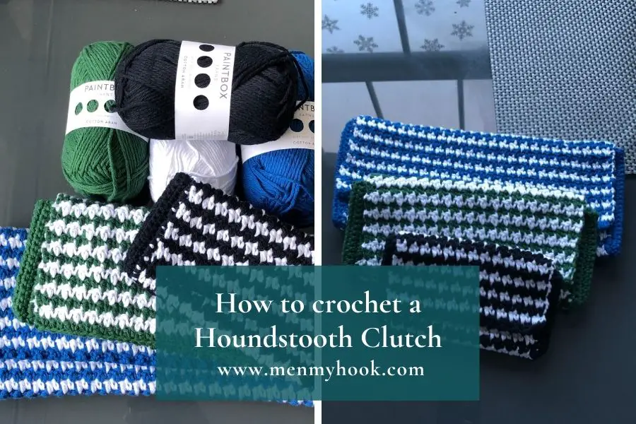 How to create an easy crochet houndstooth clutch bag pattern 