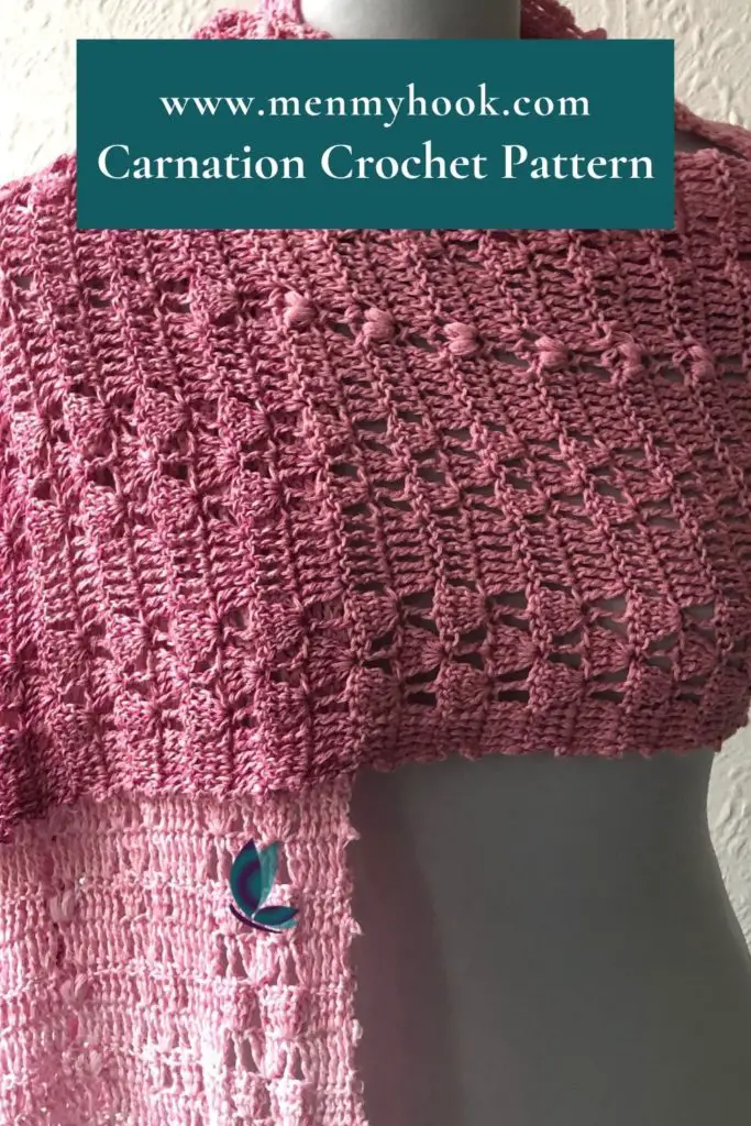 Carnation CAL - free crochet rectangle shawl pattern 