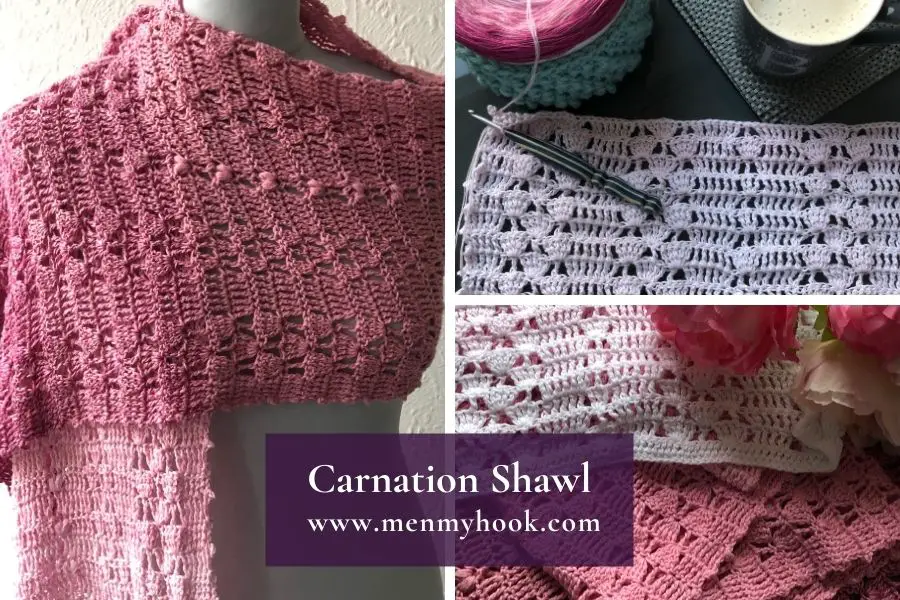 Carnation - FREE Spring crochet wrap pattern 