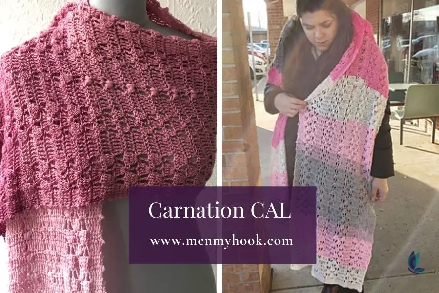 Carnation CAL Free spring wrap crochet along