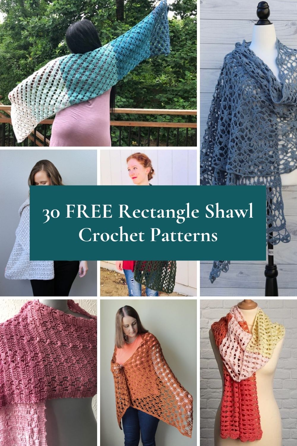 30 FREE Rectangular Shawl Crochet Patterns