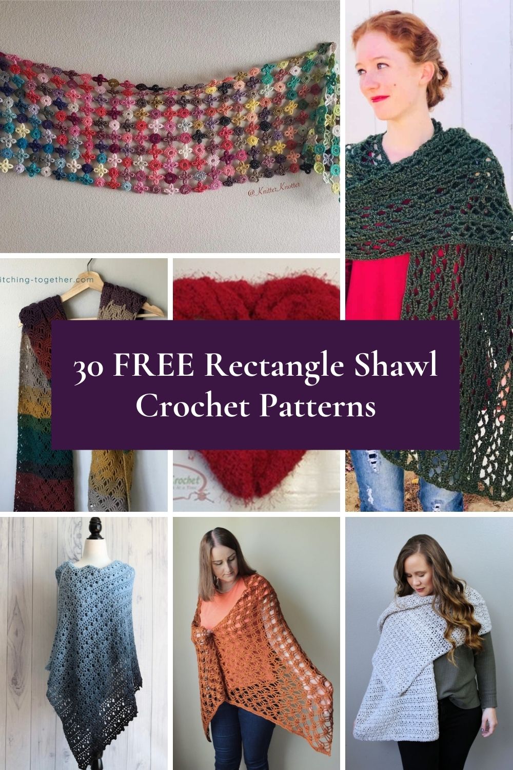 30 FREE Rectangular Shawl Crochet Patterns