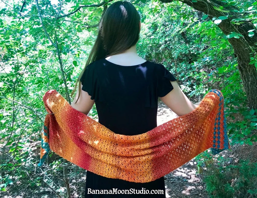 Sonoran Sunset Wrap = FREE rectangular wrap crochet pattern