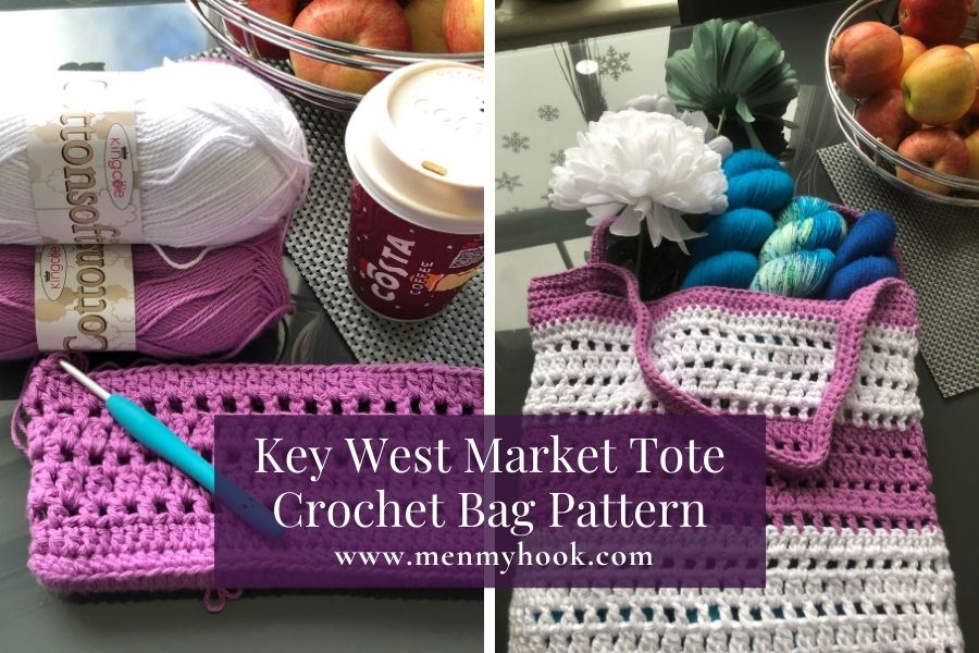 Free crochet market tote bag pattern - Key West Market Tote