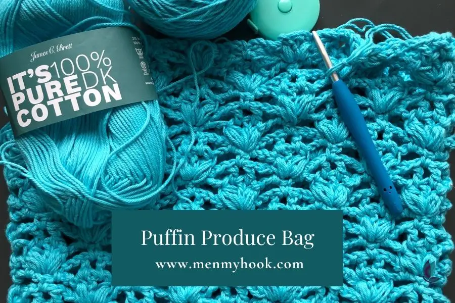 FREE easy crochet produce bag pattern, Puffin Market Bag