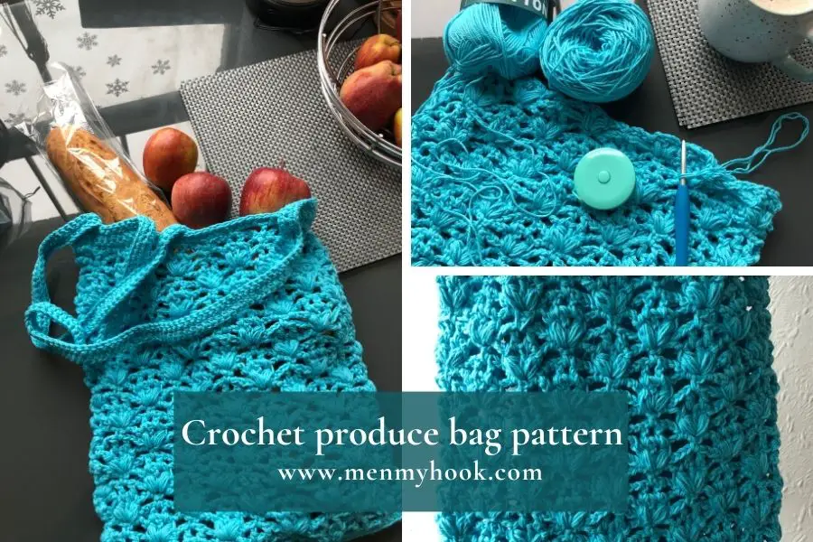 Puffin Lace Market Bag, Free crochet market bag pattern 