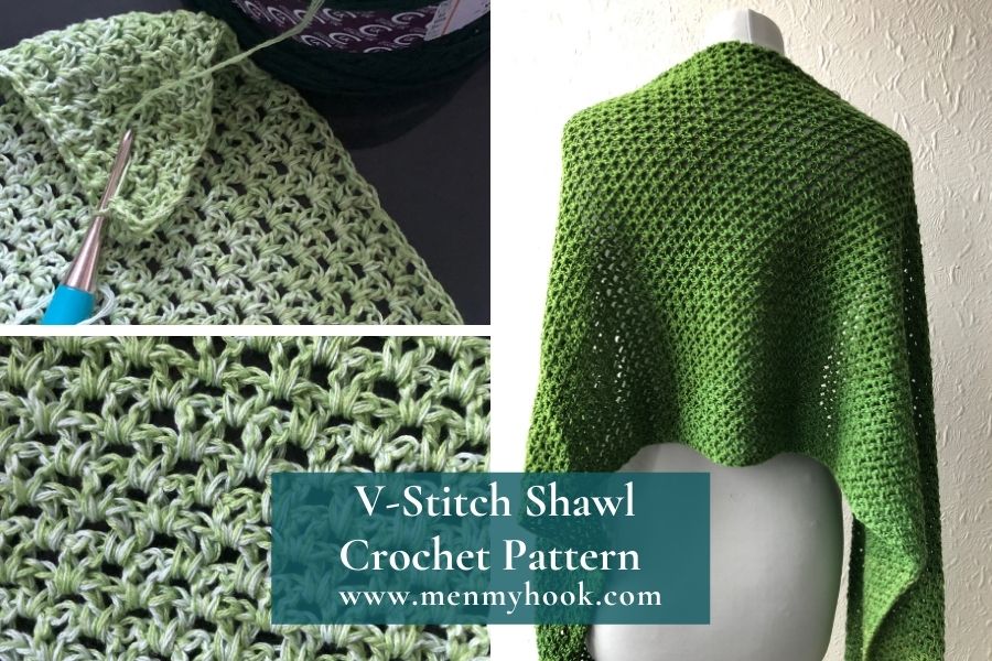 Cloverleaf shawl - v-stitch corner to corner crochet pattern 