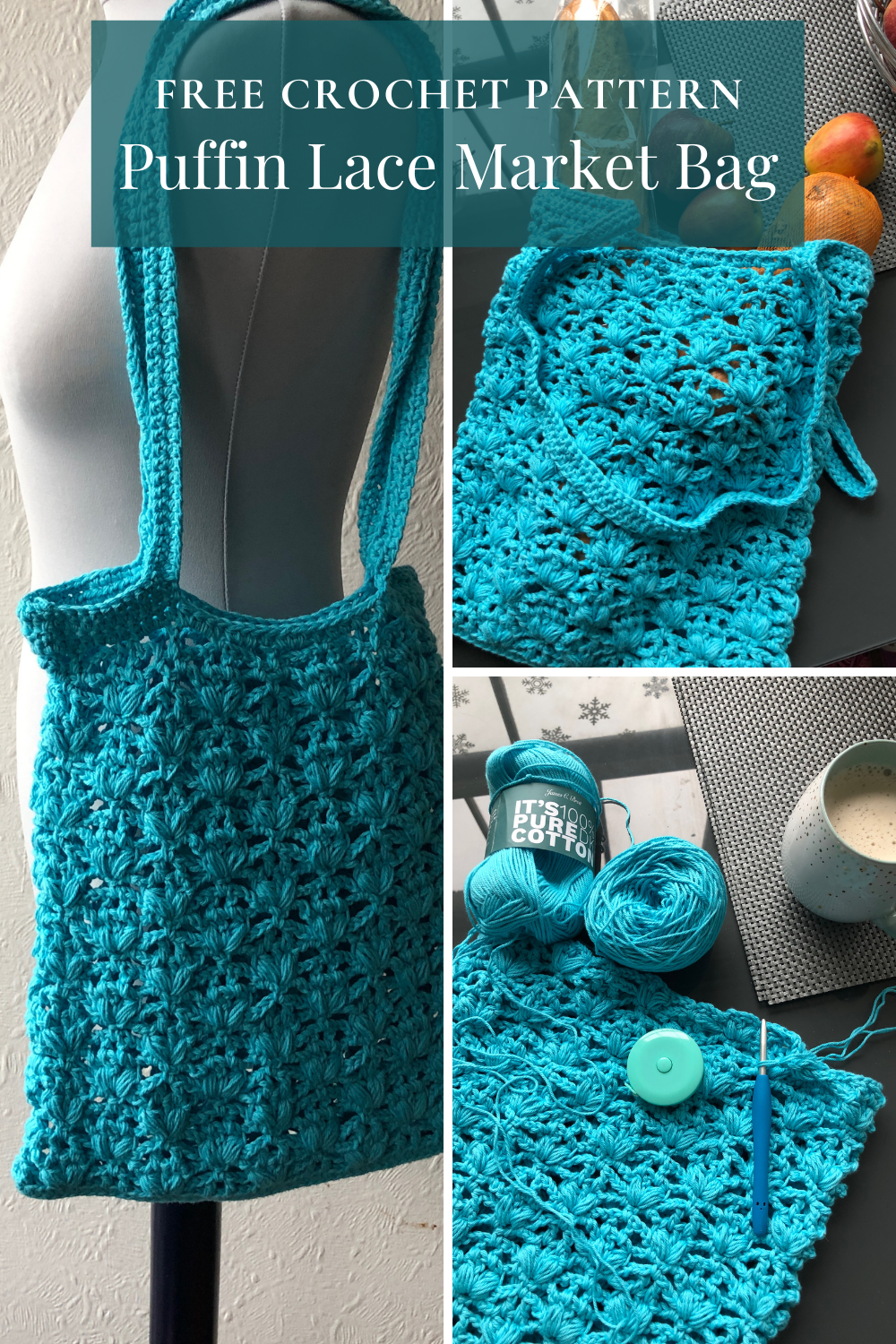 Free crochet produce bag pattern - Puffin Lace Market Bag