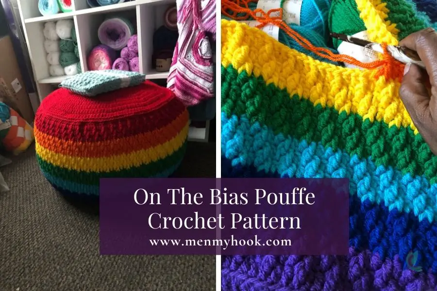 On the Bias Pouffe large crochet floor pillow pattern