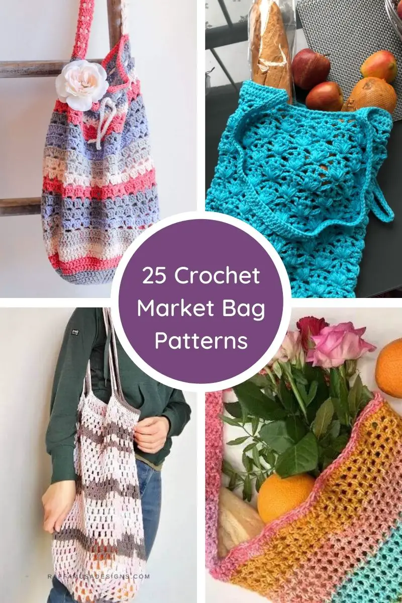 25 FREE crochet market bag patterns