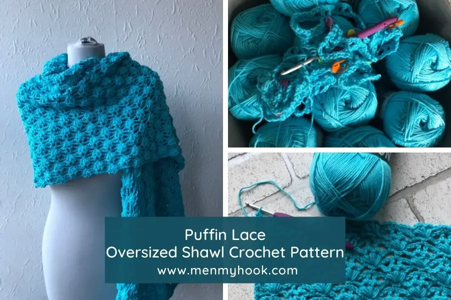 Puffin Lace, Oversized Puff Stitch Shawl Pattern