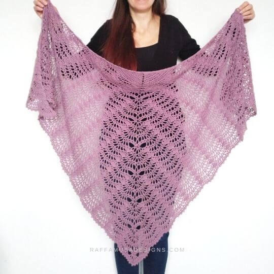 Elegant Lace Fan Crochet Shawl Pattern