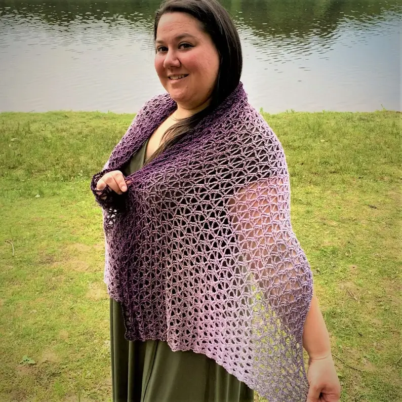 Lacy Summer Wrap rectangle shawl crochet pattern