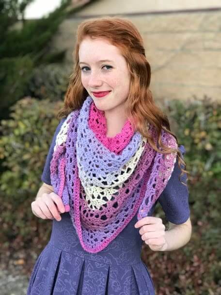 Amore Shawl triangle lace crochet shawl pattern