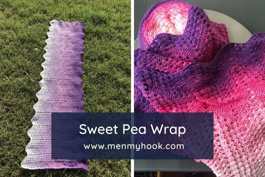 Sweet Pea easy crochet chevron shawl pattern