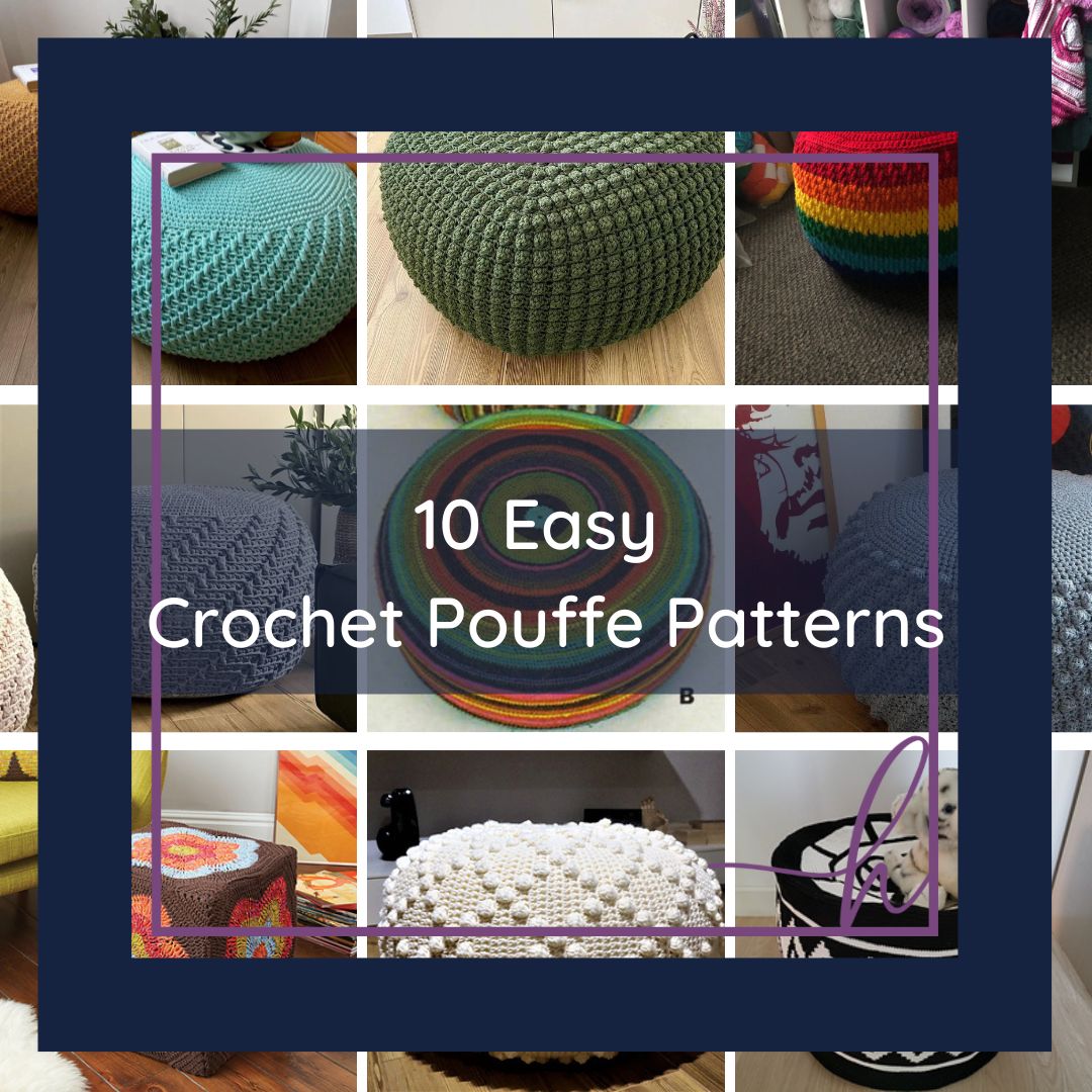 10 easy crochet pouffe patterns