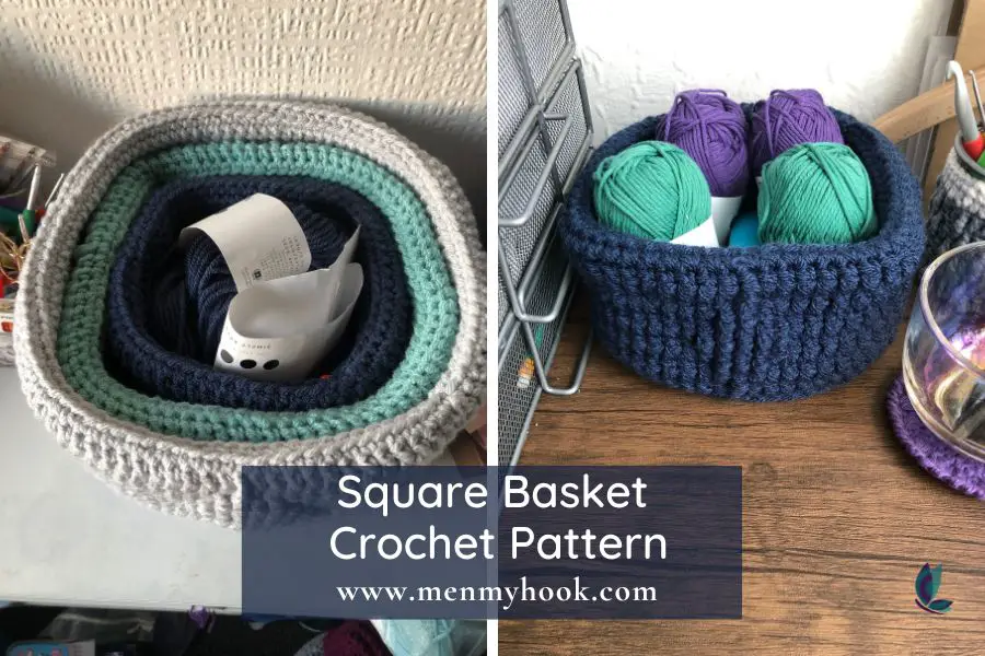 Easy Square Crochet Basket Pattern