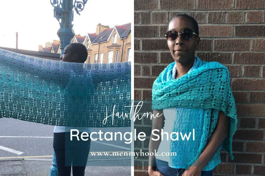 Hawthorne Rectangle Shawl easy crochet pattern