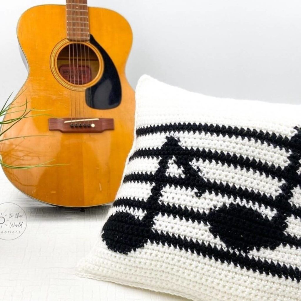 Music Notes Crochet Pillow Pattern