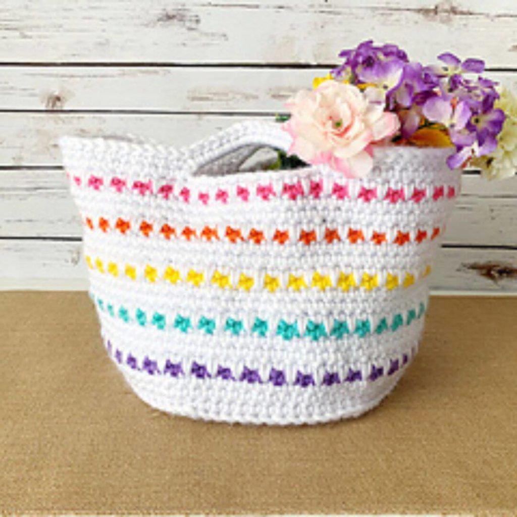 Pop of Colour Crochet Basket Pattern
