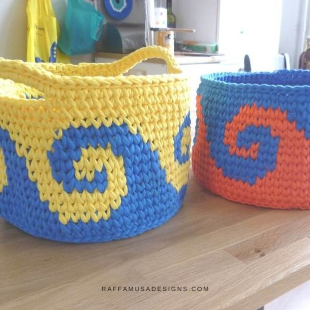 Sea Waves Crochet Basket Pattern