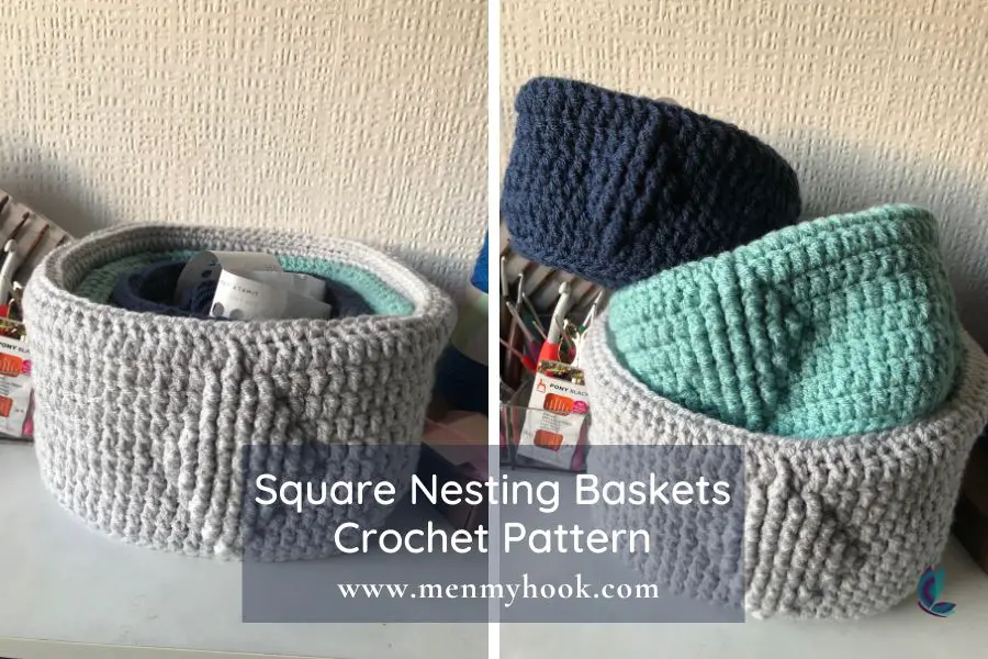 You Diamond Easy Square Nesting Baskets Crochet Pattern