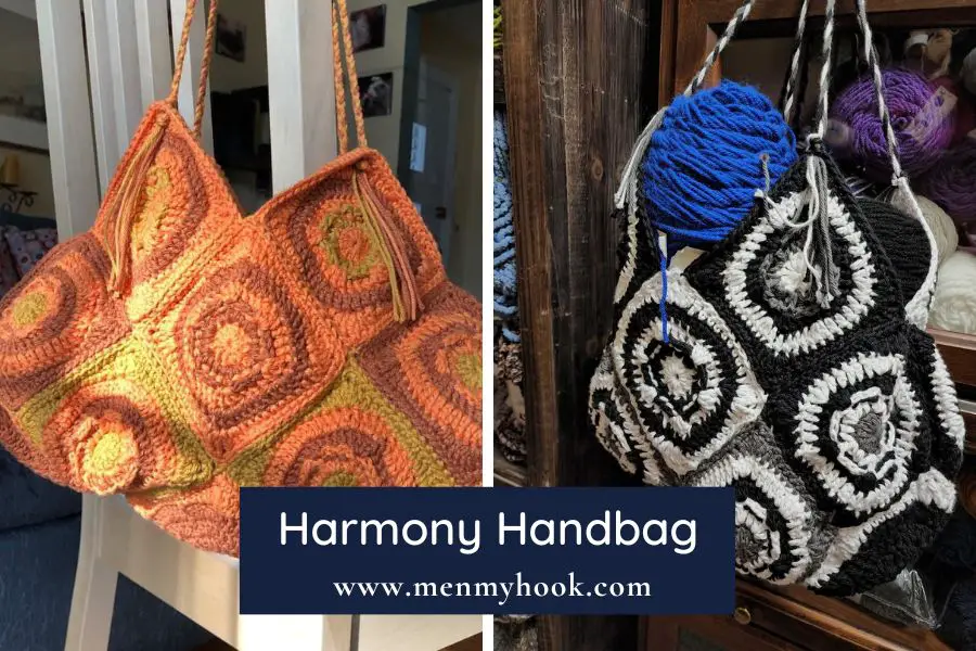 Easy crochet handbag pattern, harmony handbag