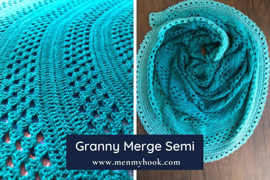 How to make a semi circle shawl - Granny Merge Semi