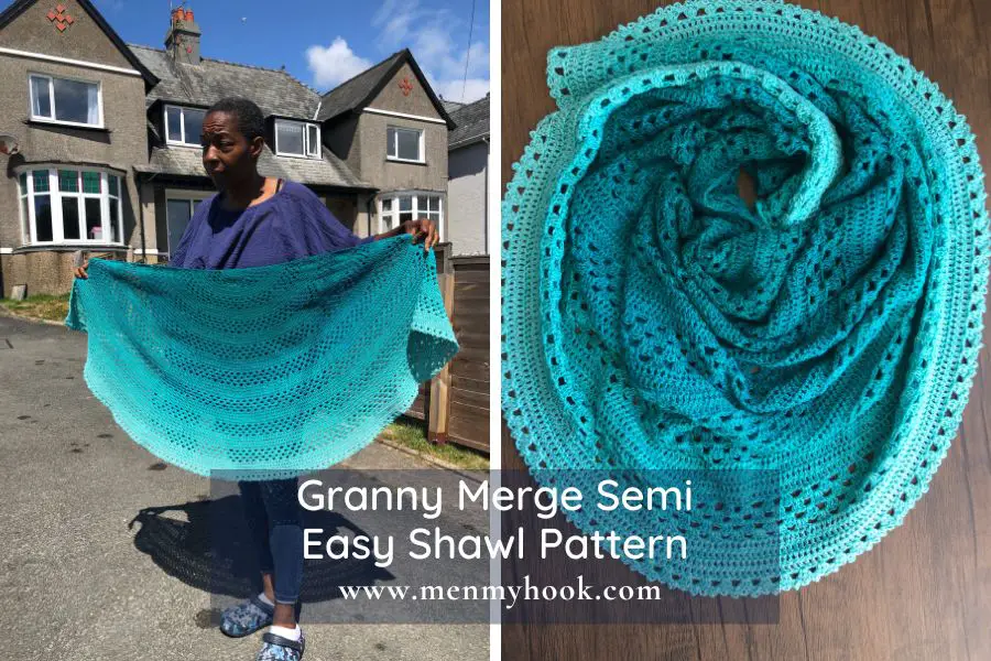 How to make a semi circle shawl - Granny Merge Semi