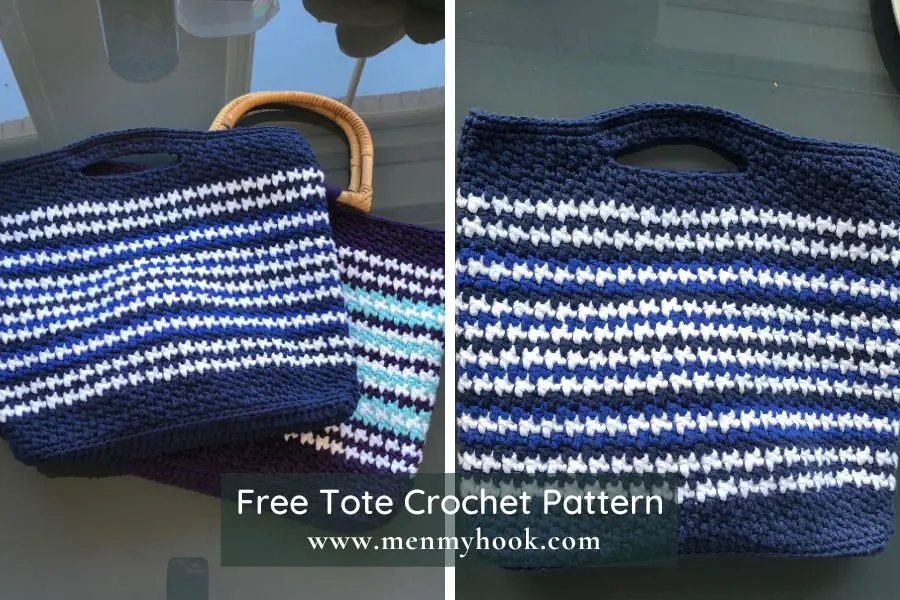 Houndstooth Messenger Easy Crochet Tote Bag Pattern