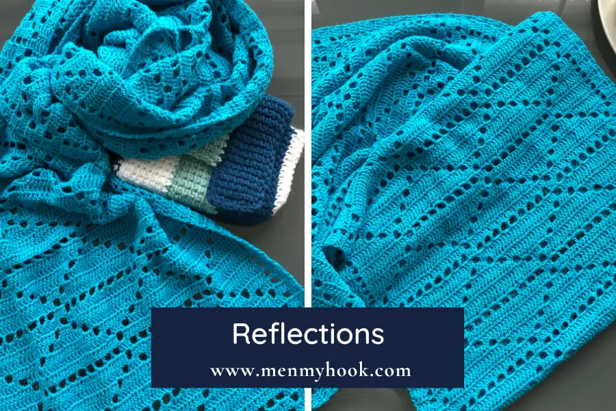 Reflections beginner filet crochet shawl pattern