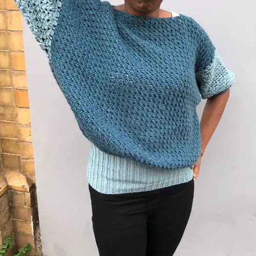 Nain FREE Easy corner to corner sweater crochet pattern