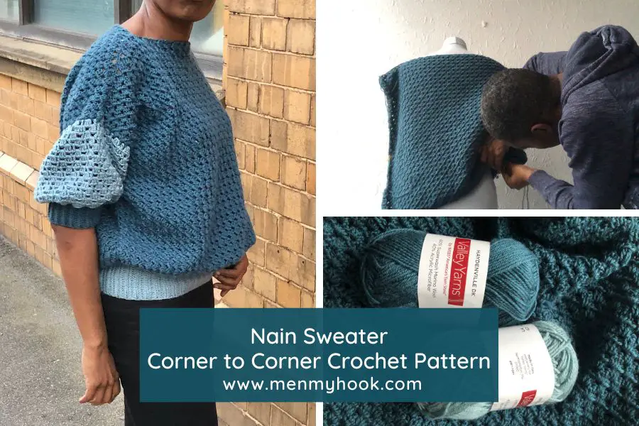 Nain Sweater Corner to Corner Crochet Pattern