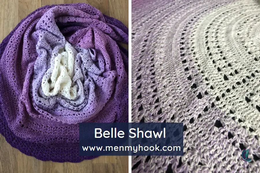 Belle Half Circle Cluster Shawl Crochet Pattern